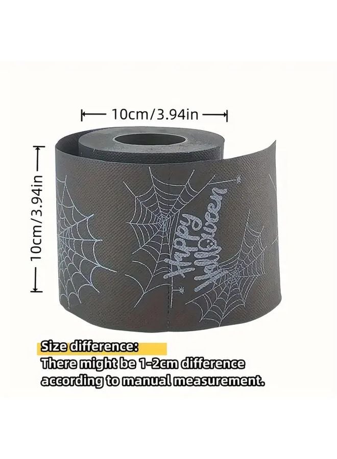 تصميم شبكة عنكبوت هالوين ورق تواليت 4 طبقات 1 قطعة ديكورات الحمام - Image 3